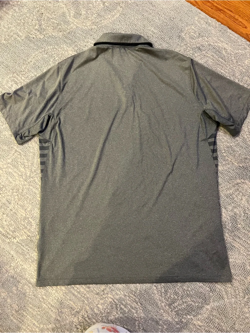 Nike Men's Gray Striped Polo Shirt
